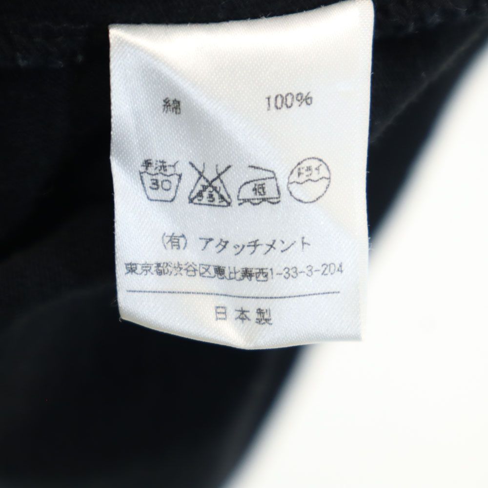 アタッチメント バックプリント 長袖 Tシャツ 3 ブラック ATTACHMENT ロンT メンズ