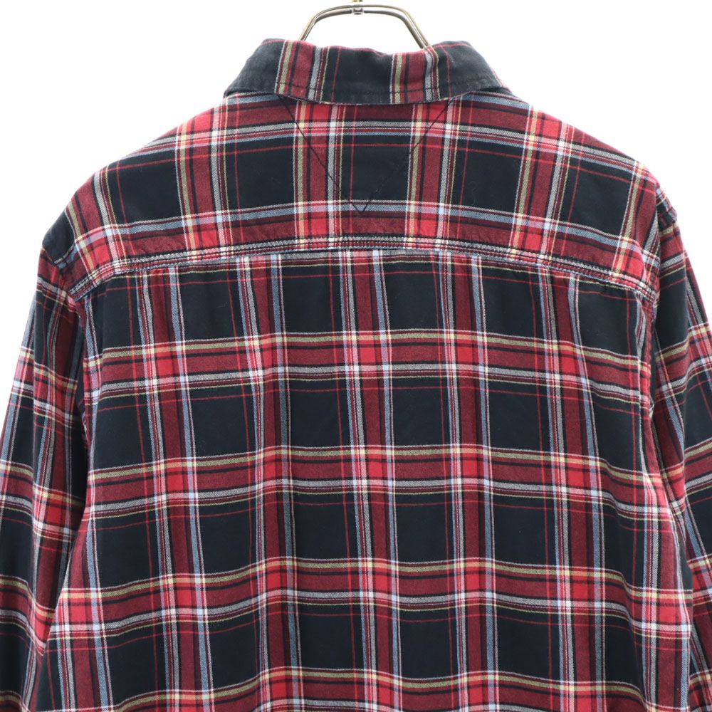 トミーヒルフィガー 長袖 チェックシャツ XL レッド系 TOMMY HILFIGER メンズ