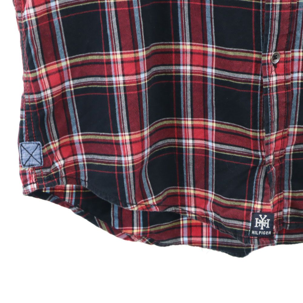トミーヒルフィガー 長袖 チェックシャツ XL レッド系 TOMMY HILFIGER メンズ