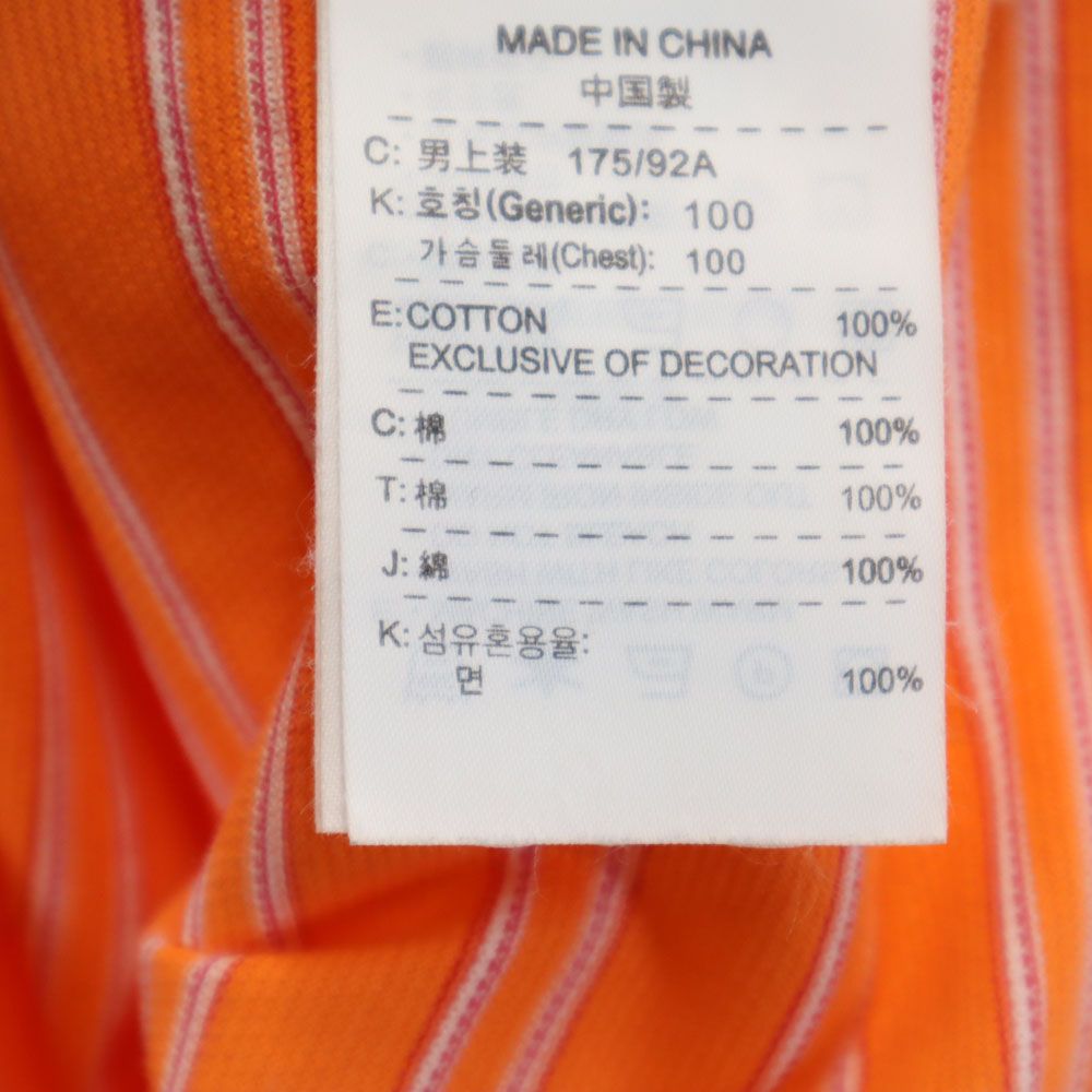 NIKE GOLF ナイキゴルフ ボーダー柄 ゴルフ 半袖 ポロシャツ L オレンジ系 メンズ