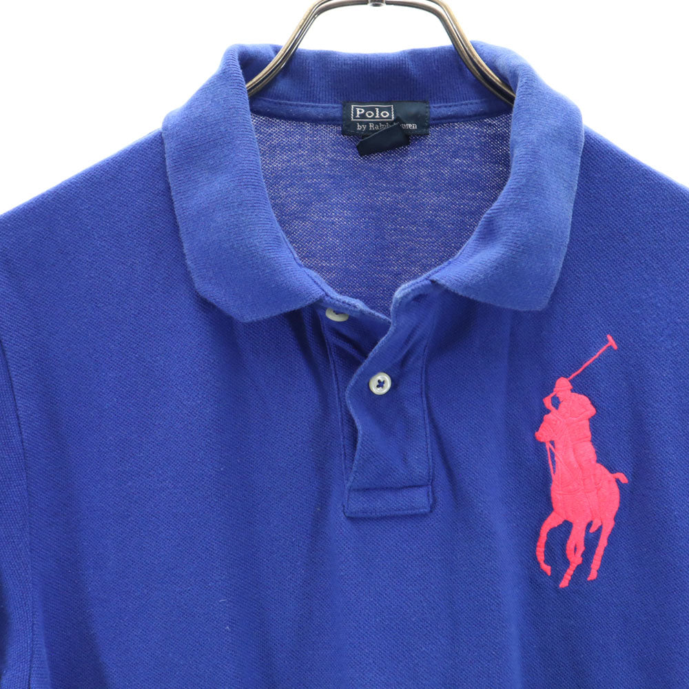 Polo by Ralph Lauren ポロバイラルフローレン ビッグポニー刺繍 半袖 ポロシャツ XL 18-20 ブルー キッズ
