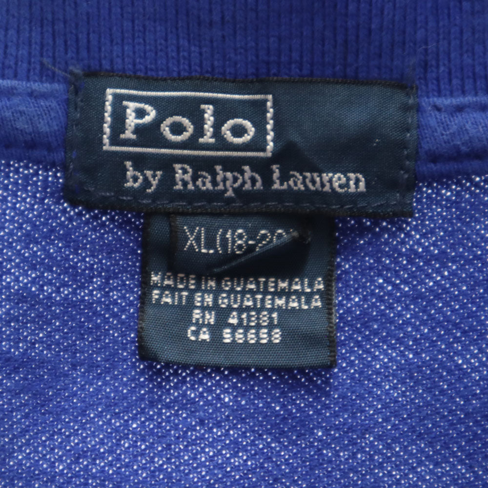 Polo by Ralph Lauren ポロバイラルフローレン ビッグポニー刺繍 半袖 ポロシャツ XL 18-20 ブルー キッズ