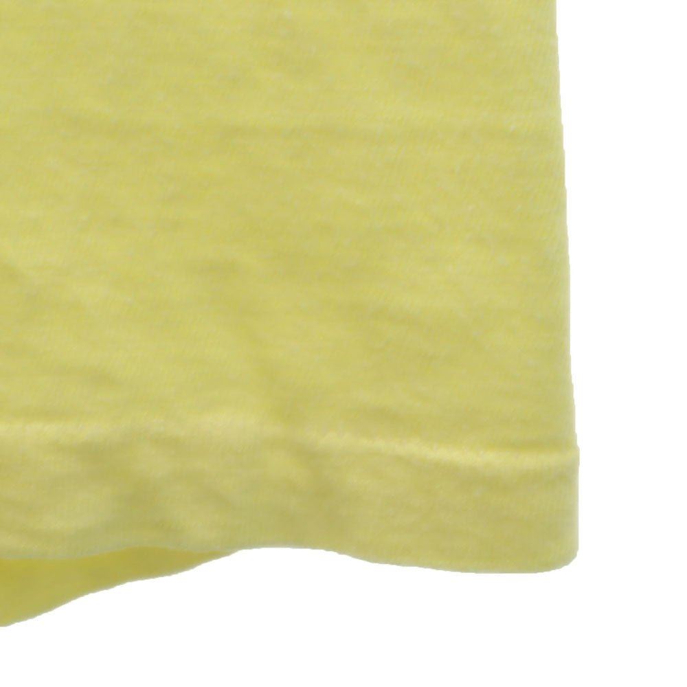 Hanes ヘインズ 70s USA製 オレンジタグ ヴィンテージ プリント 半袖 Tシャツ S 34-36 イエロー メンズ