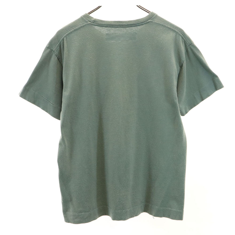 NECESSARY or UNNECESSARY ネセサリーオアアンネセサリー 日本製 プリント 半袖 Tシャツ L グリーン メンズ