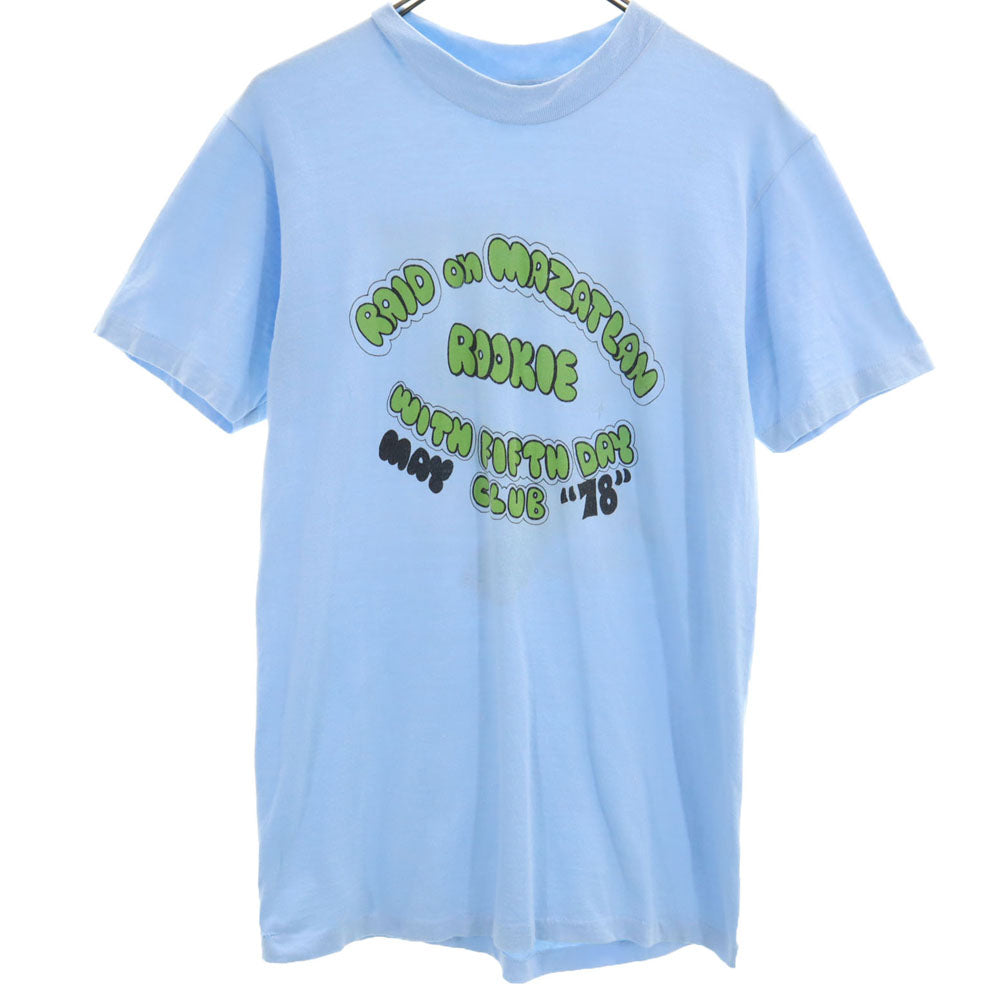 Hanes ヘインズ 70s USA製 ヴィンテージ オレンジタグ 半袖 Tシャツ M 水色 メンズ