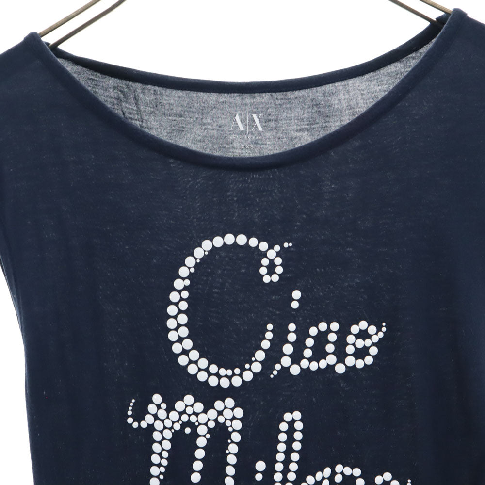 ARMANI EXCHANGE アルマーニエクスチェンジ 半袖 カットソー XXS ネイビー フレンチスリーブ レディース