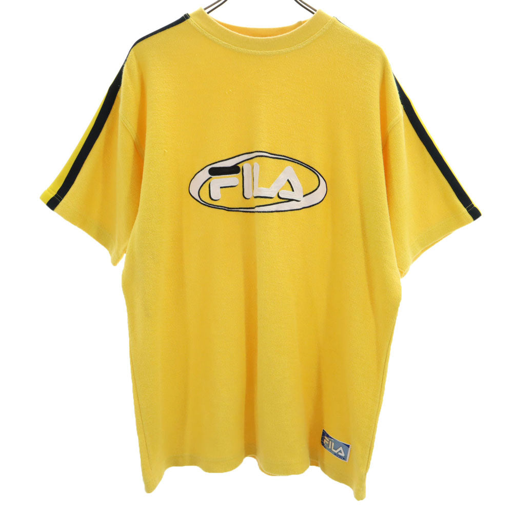 FILA フィラ 半袖 パイル地 Tシャツ M イエロー メンズ