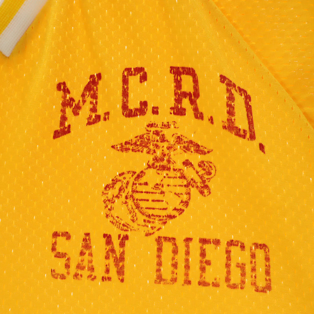 BUSHWAKKER 80s USA製 ヴィンテージ 半袖 Vネック メッシュ Tシャツ S イエロー メンズ