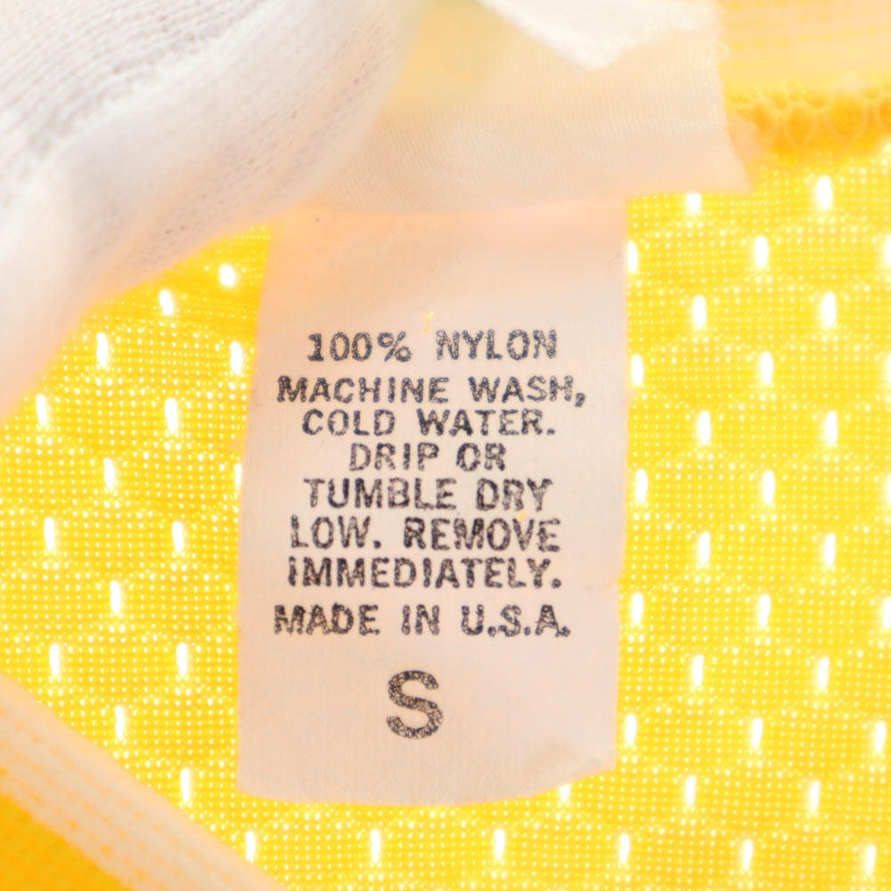 BUSHWAKKER 80s USA製 ヴィンテージ 半袖 Vネック メッシュ Tシャツ S イエロー メンズ