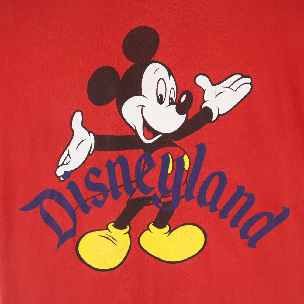 Disney ディズニー 90s USA製 オールド 半袖 Tシャツ S 赤 DESIGNS ミッキーマウス メンズ