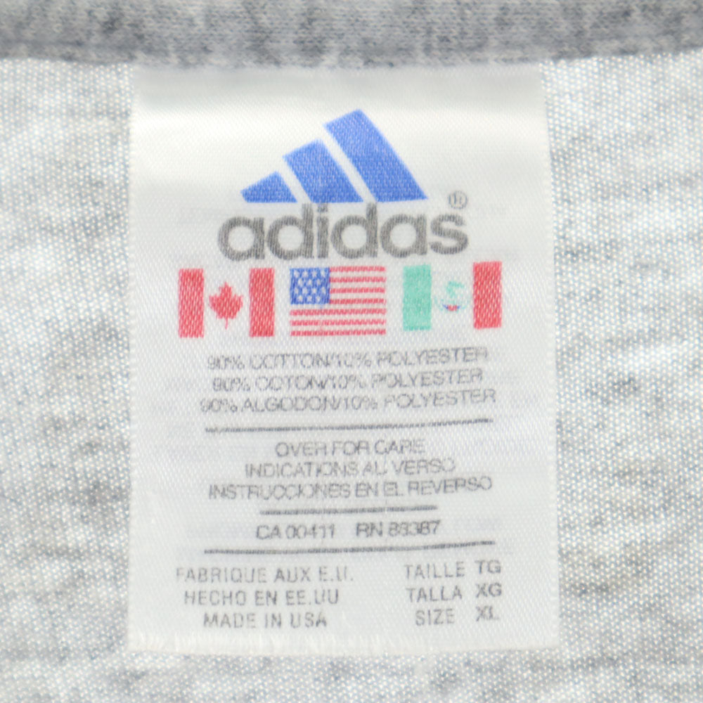 adidas アディダス 90s USA製 オールド 半袖 Tシャツ XL グレー メンズ