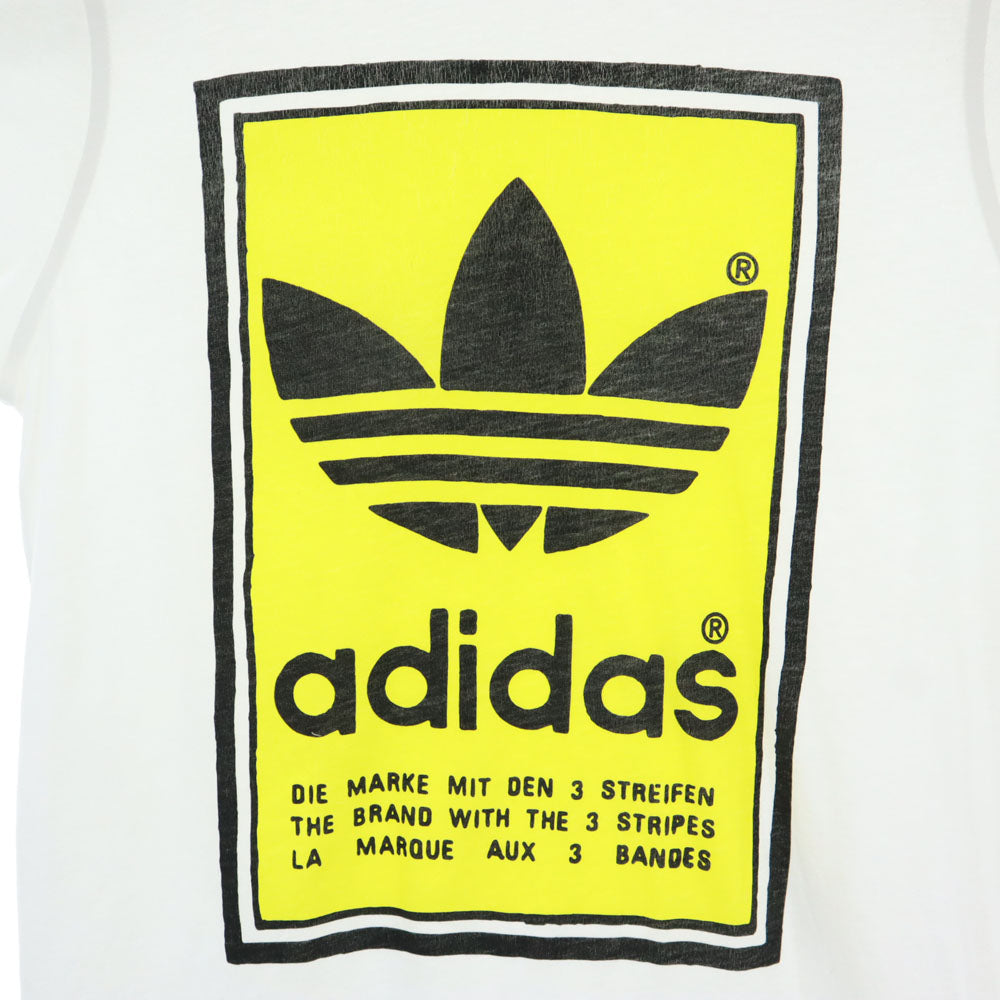 アディダス トレイフォイルロゴ プリント 半袖 Tシャツ M ホワイト adidas メンズ