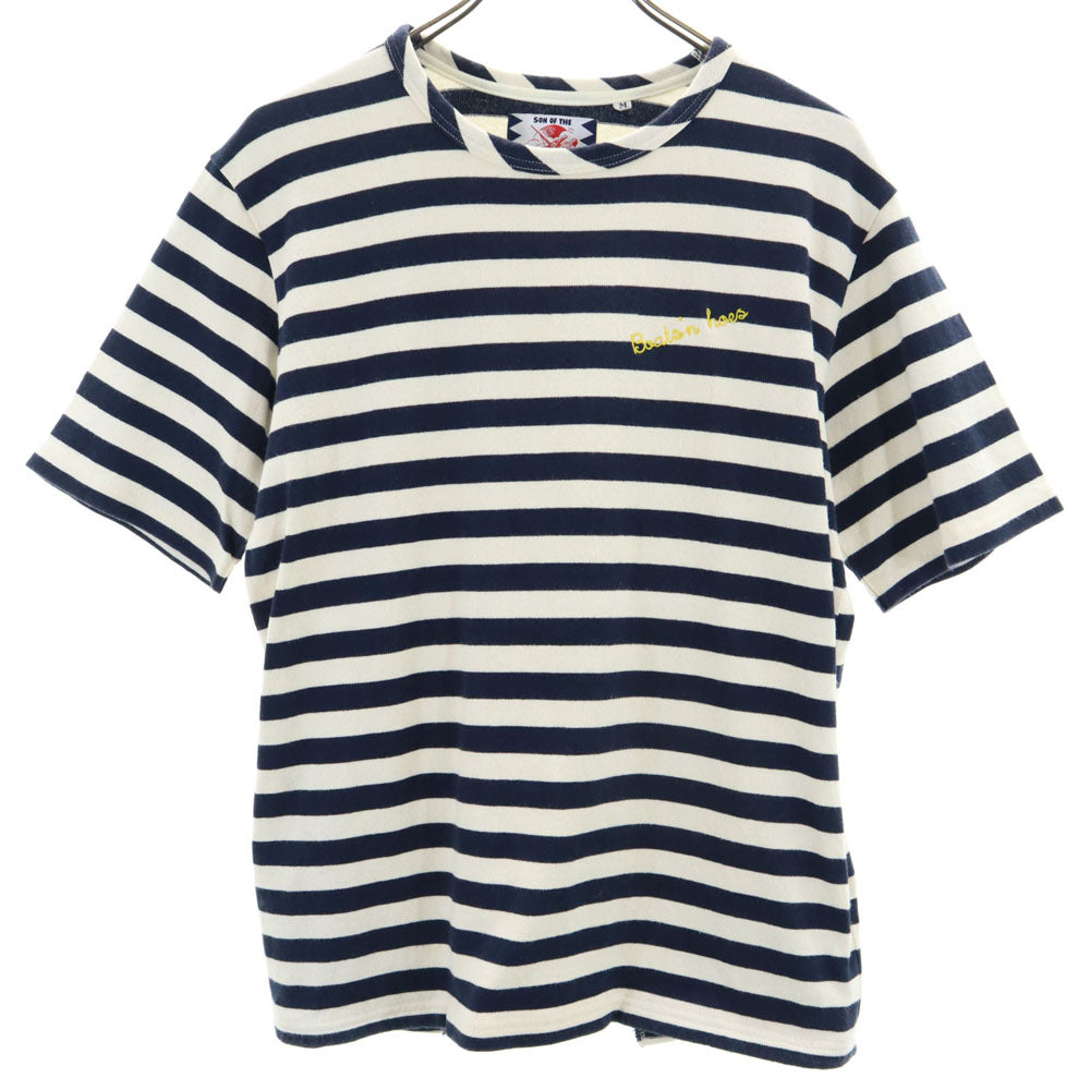 SON OF THE CHEESE サノバチーズ 日本製 ボーダー柄 半袖 Tシャツ M ネイビー×ホワイト メンズ