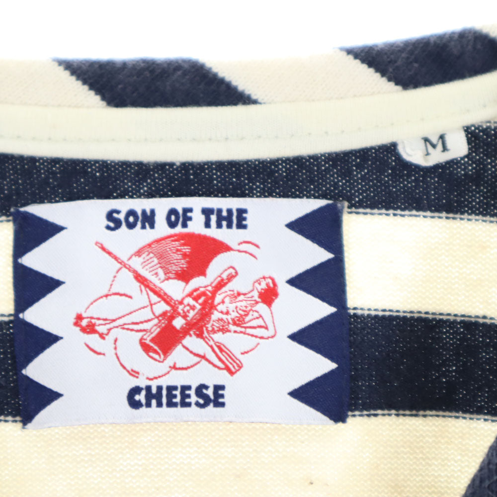 SON OF THE CHEESE サノバチーズ 日本製 ボーダー柄 半袖 Tシャツ M ネイビー×ホワイト メンズ