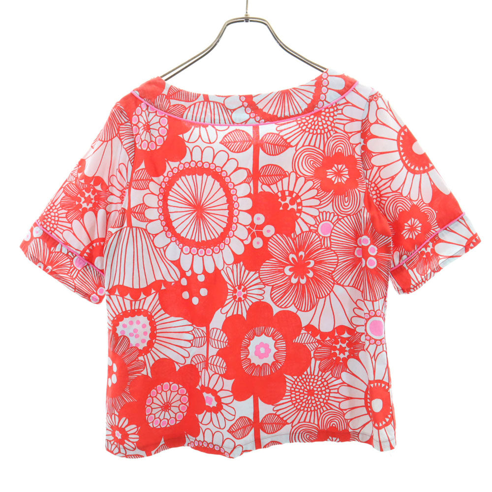 marimekko マリメッコ 総柄 半袖 カットソー 36 レッド系 レディース