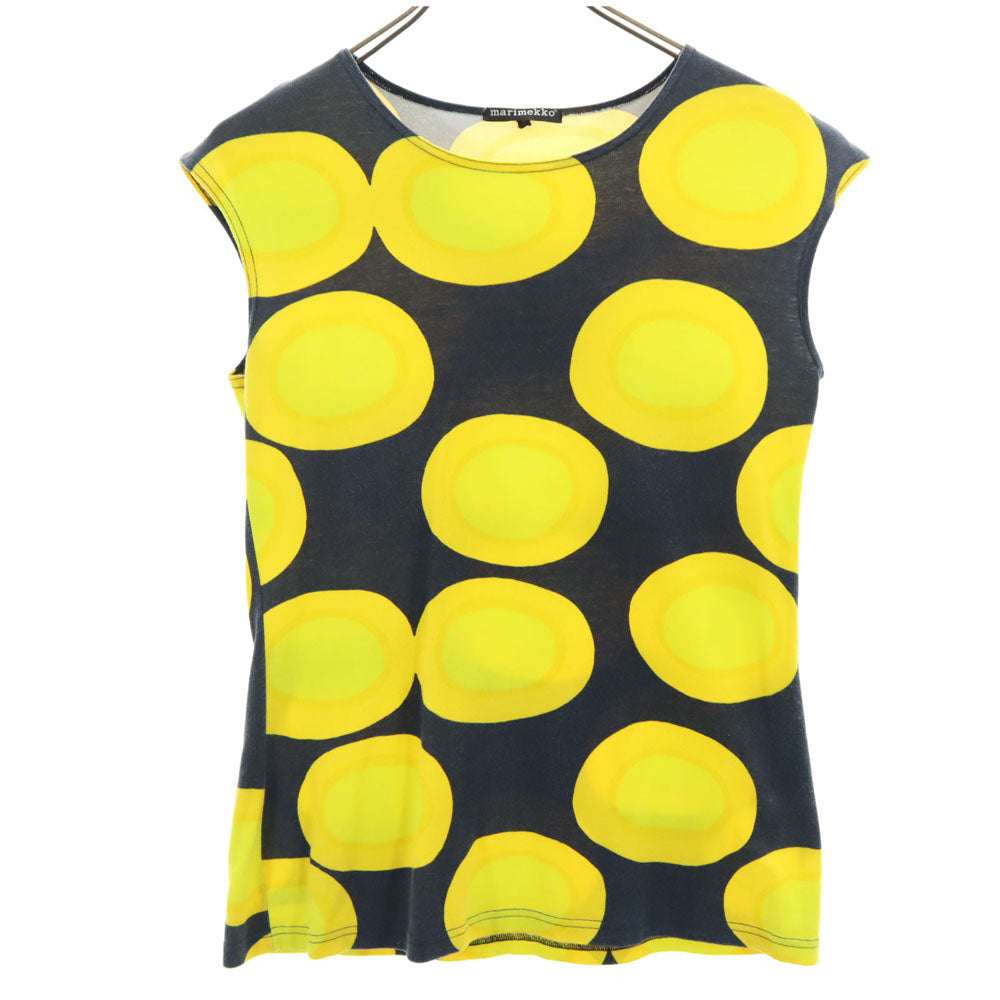 marimekko マリメッコ 総柄 ノースリーブ カットソー S イエロー系 レディース