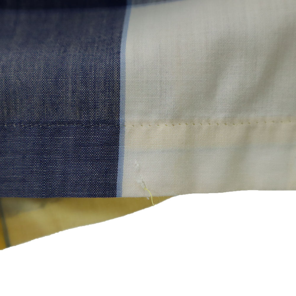 Manhattan UNIVERSITY ROW 80s ヴィンテージ 日本規格 チェック柄 半袖 シャツ M イエロー系 メンズ