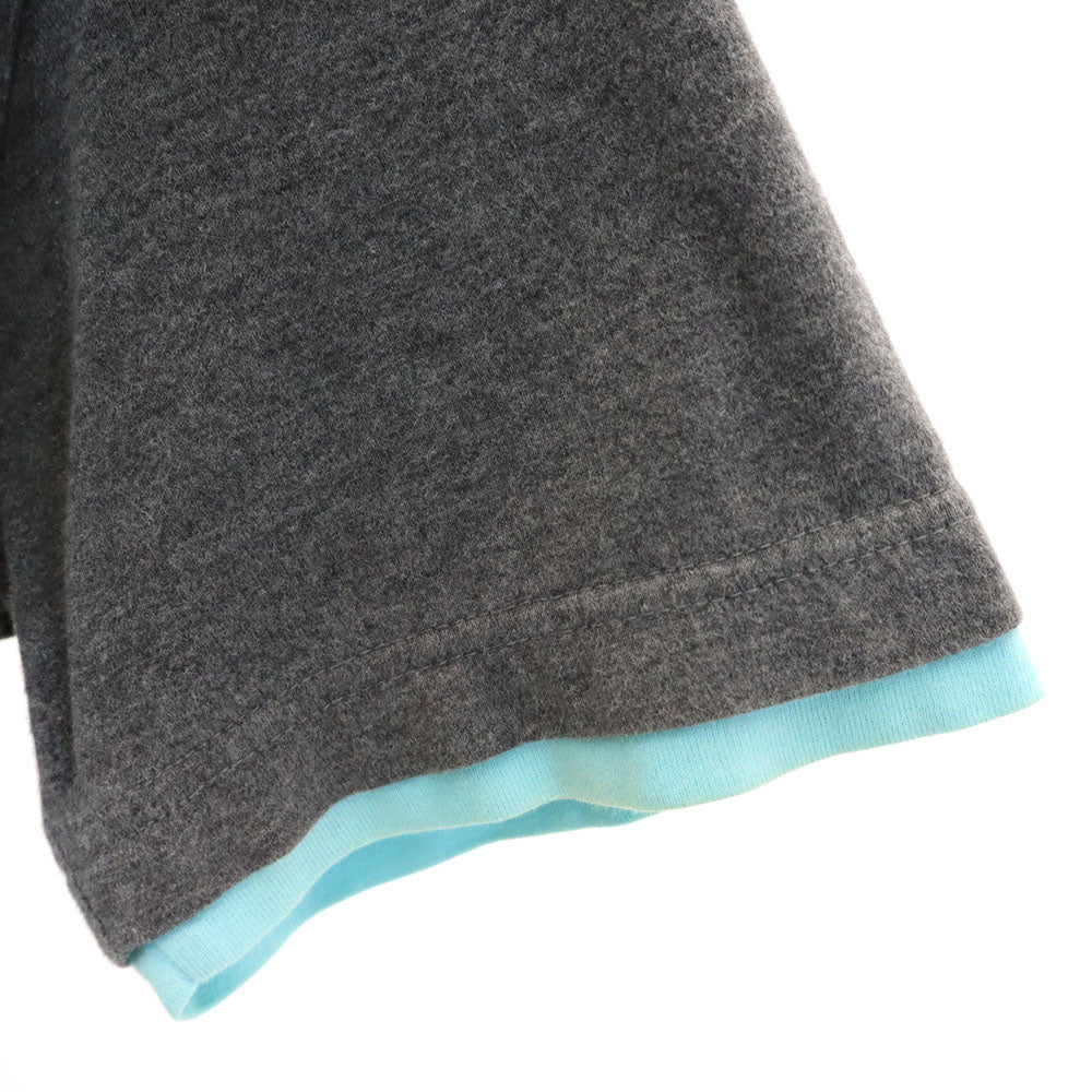 バーバリーブラックレーベル 三陽商会 バックプリント 半袖 Tシャツ 2 グレー×ブルー BURBERRY BLACK LABEL メンズ