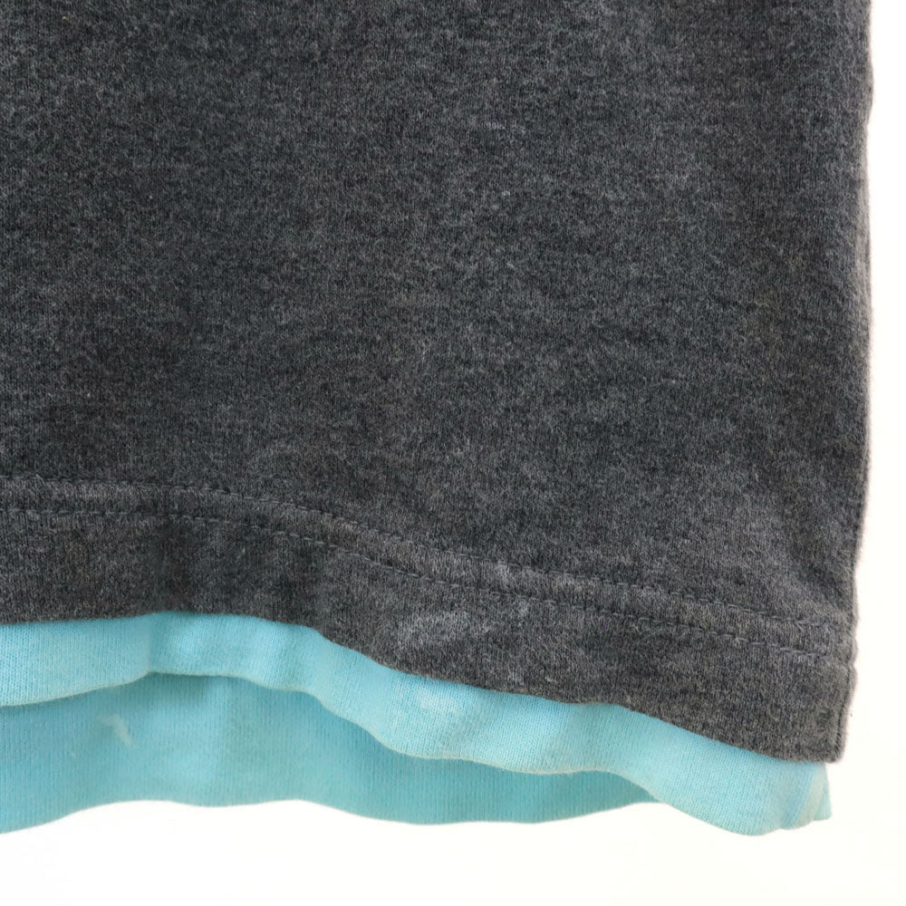 バーバリーブラックレーベル 三陽商会 バックプリント 半袖 Tシャツ 2 グレー×ブルー BURBERRY BLACK LABEL メンズ