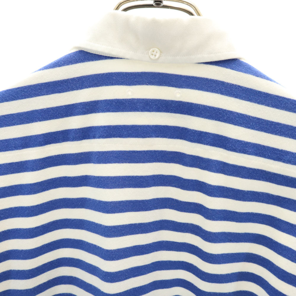 SOPHNET. ソフネット 日本製 ボーダー 半袖 ボタンダウンシャツ S ホワイト系 メンズ