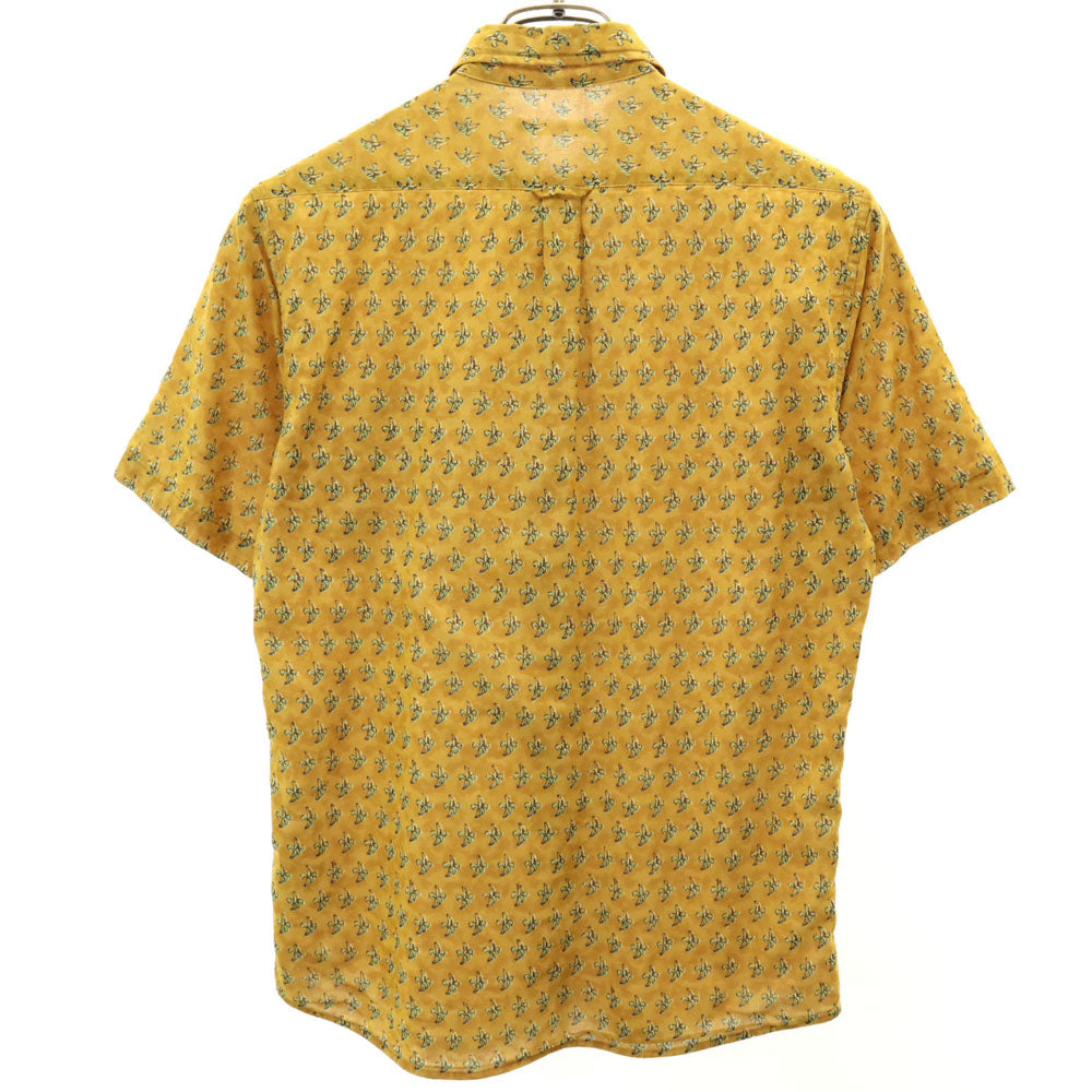 beautiful people ビューティフルピープル 日本製 総柄 半袖 ボタンダウンシャツ 170 イエロー系 キッズ