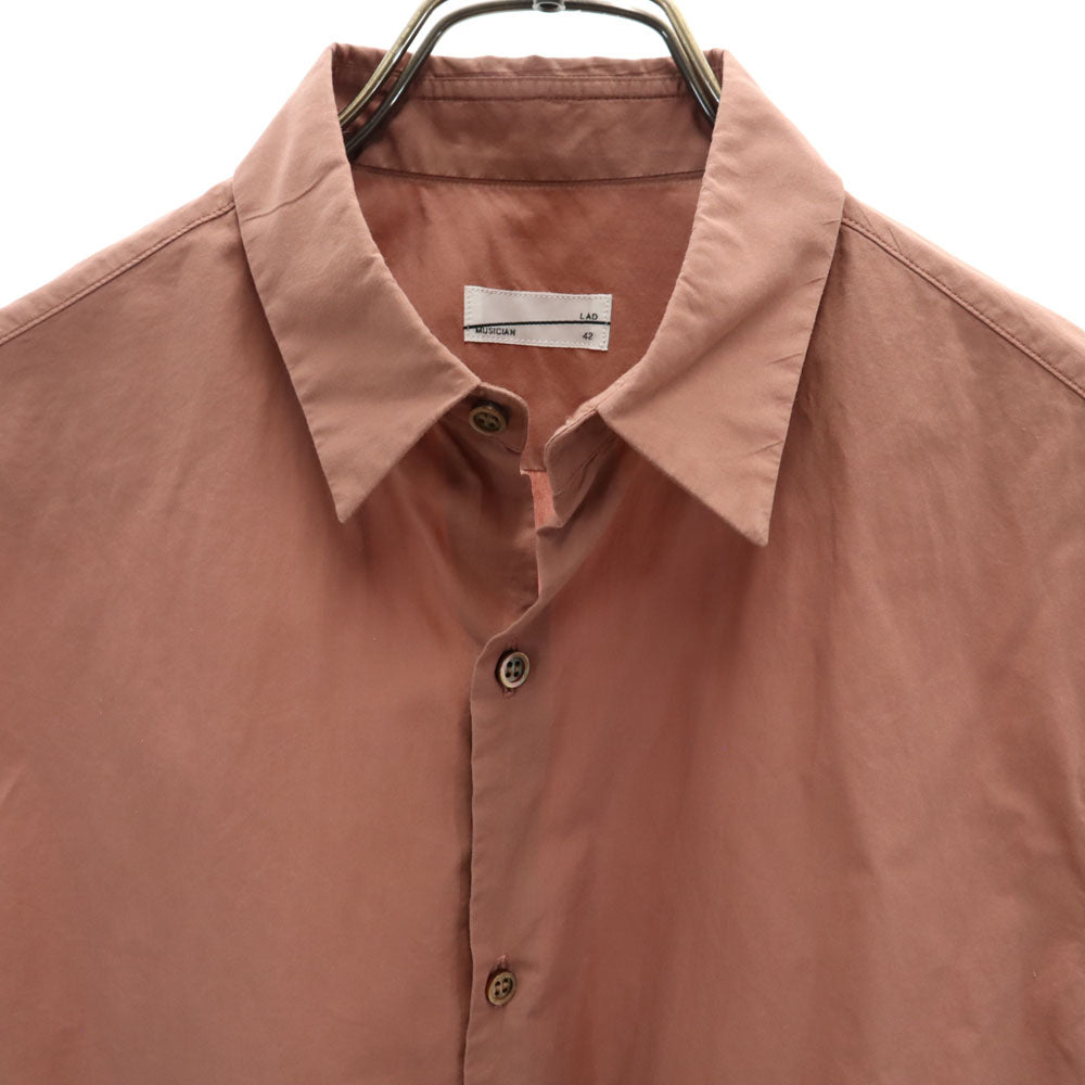 LAD MUSICIAN ラッドミュージシャン 日本製 半袖 シャツ 42 ブラウン系 メンズ