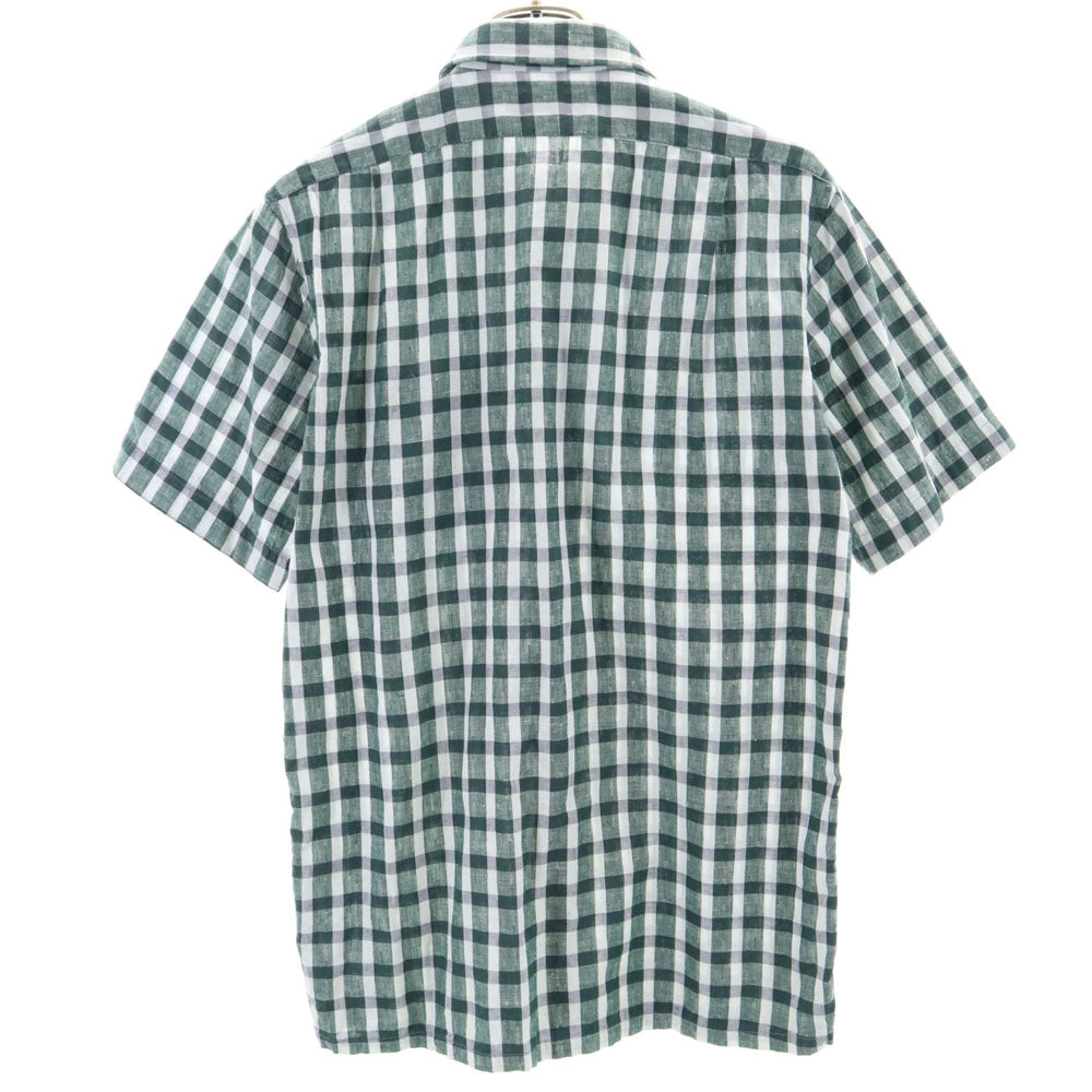 Christian Dior クリスチャンディオール 90s オールド チェック柄 半袖 シャツ M 緑×白 メンズ