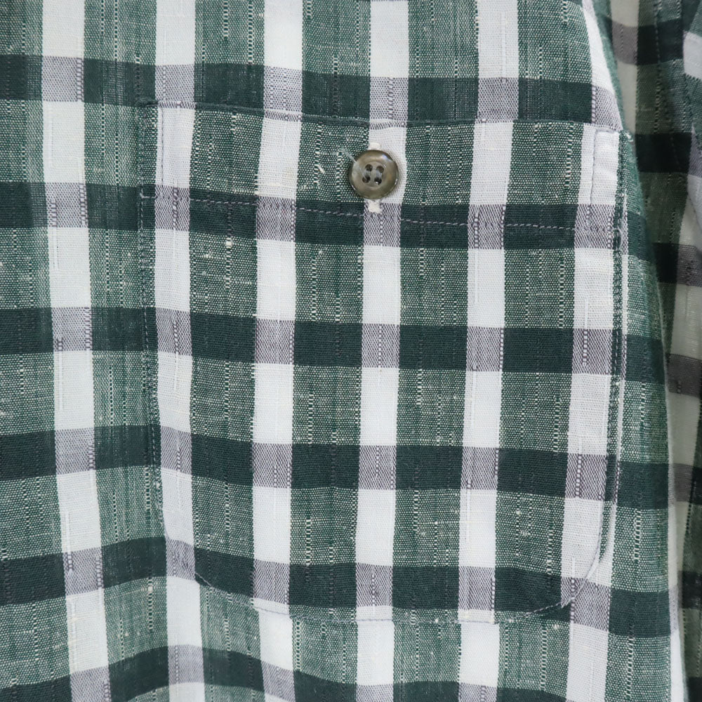 Christian Dior クリスチャンディオール 90s オールド チェック柄 半袖 シャツ M 緑×白 メンズ
