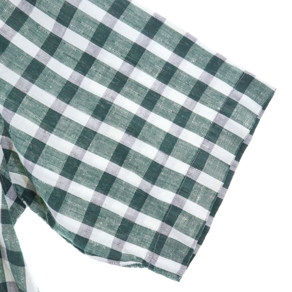 Christian Dior クリスチャンディオール 90s オールド チェック柄 半袖 シャツ M 緑×白 メンズ