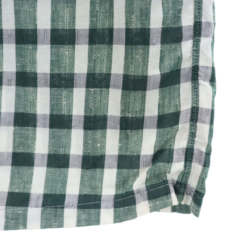 Christian Dior クリスチャンディオール 90s オールド チェック柄 半袖 シャツ M 緑×白 メンズ