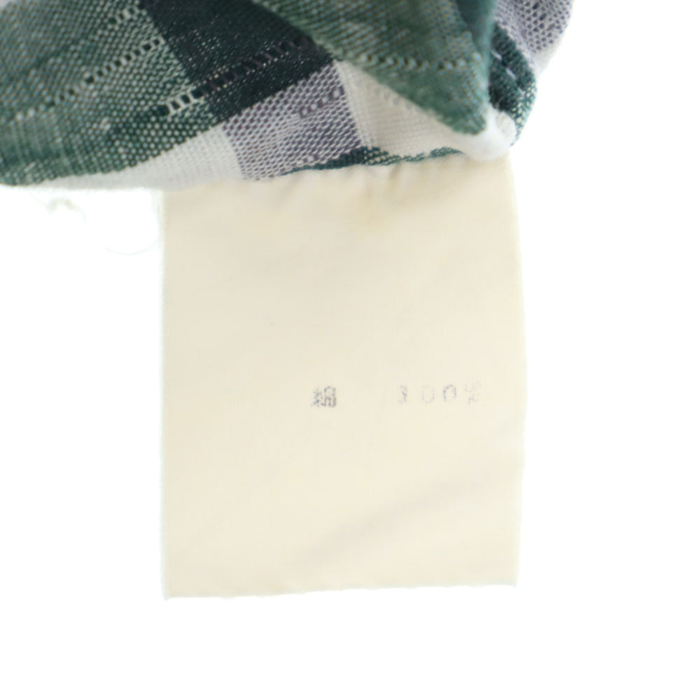 Christian Dior クリスチャンディオール 90s オールド チェック柄 半袖 シャツ M 緑×白 メンズ