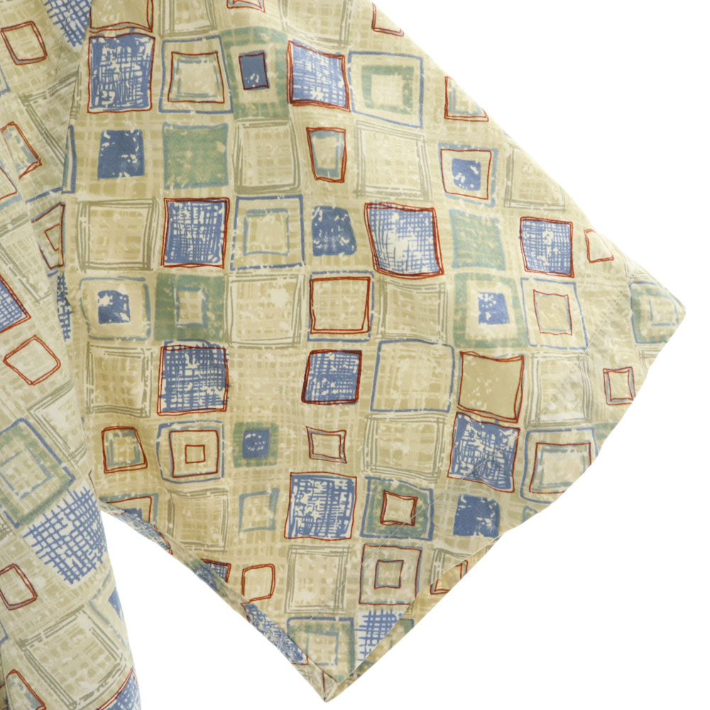 Pierre Cardin ピエールカルダン 90s 韓国製 オールド 総柄 半袖 シャツ M カーキ系 メンズ