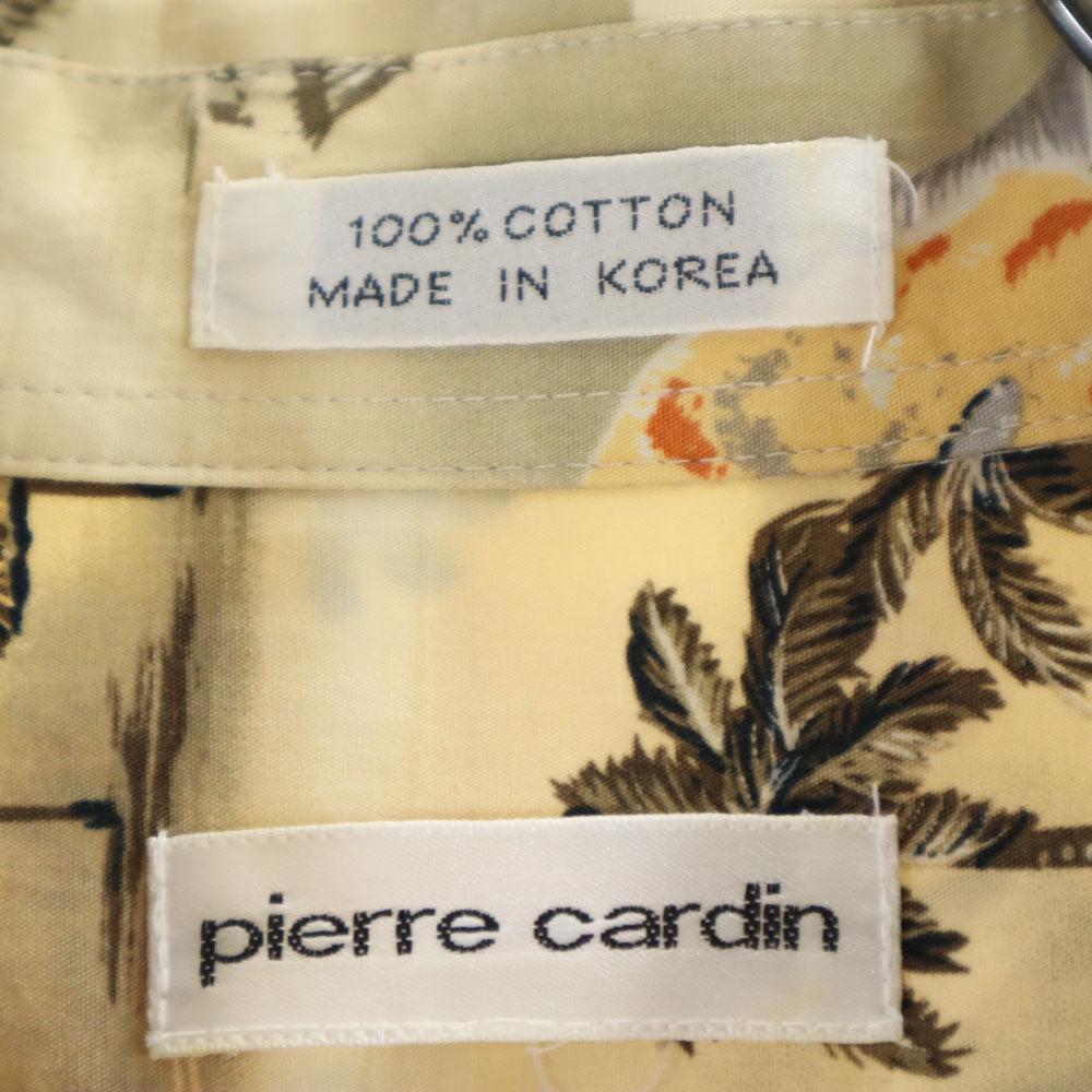 Pierre Cardin ピエールカルダン 90s 韓国製 オールド 総柄 半袖 アロハシャツ ベージュ系 メンズ