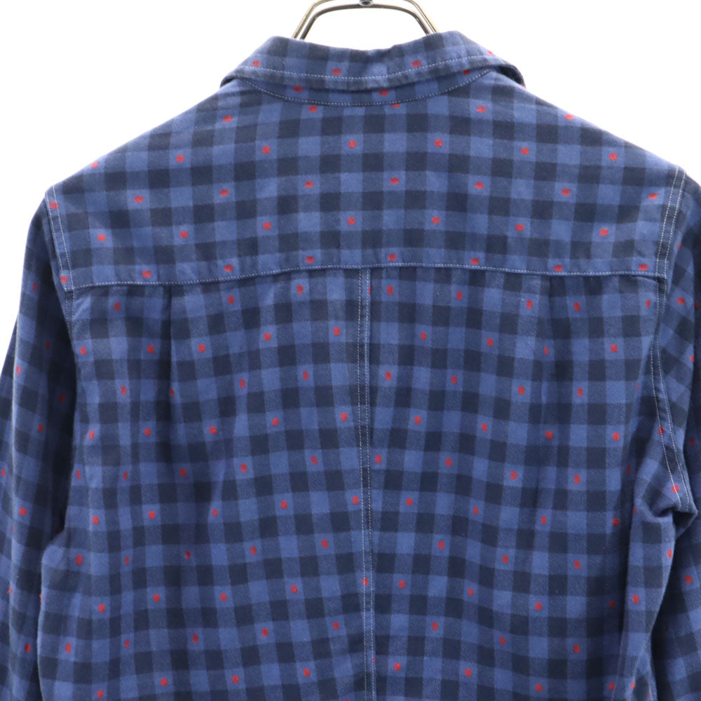 フランクアンドアイリーン USA製 長袖 チェックシャツ S ネイビー Frank&Eileen レディース