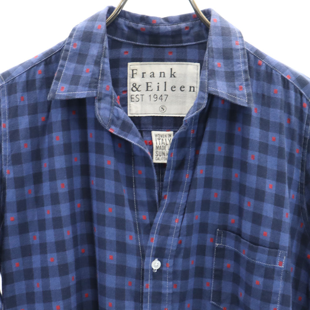 フランクアンドアイリーン USA製 長袖 チェックシャツ S ネイビー Frank&Eileen レディース