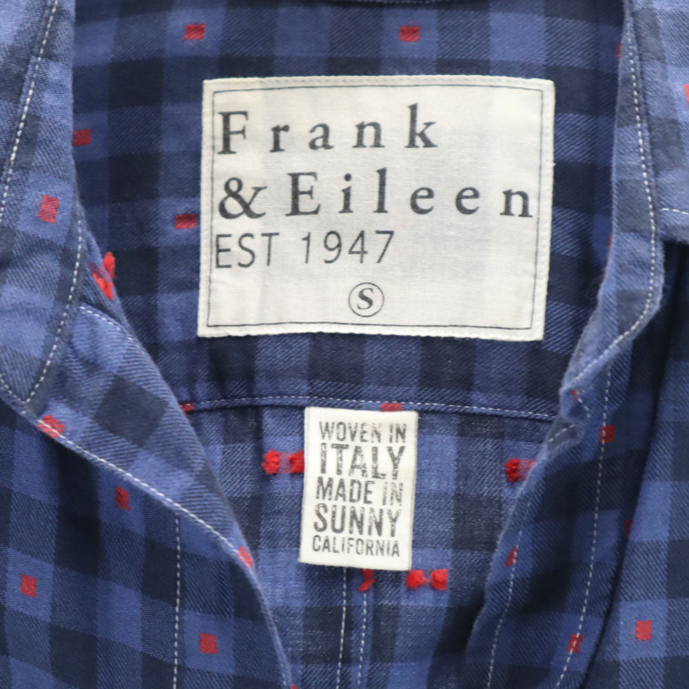 フランクアンドアイリーン USA製 長袖 チェックシャツ S ネイビー Frank&Eileen レディース