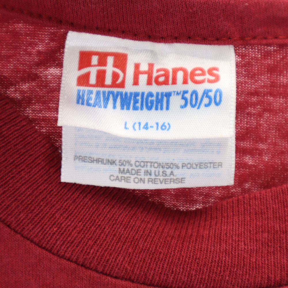 Hanes ヘインズ 90s USA製 オールド 半袖 Tシャツ L(14-16) レッド系 キッズ