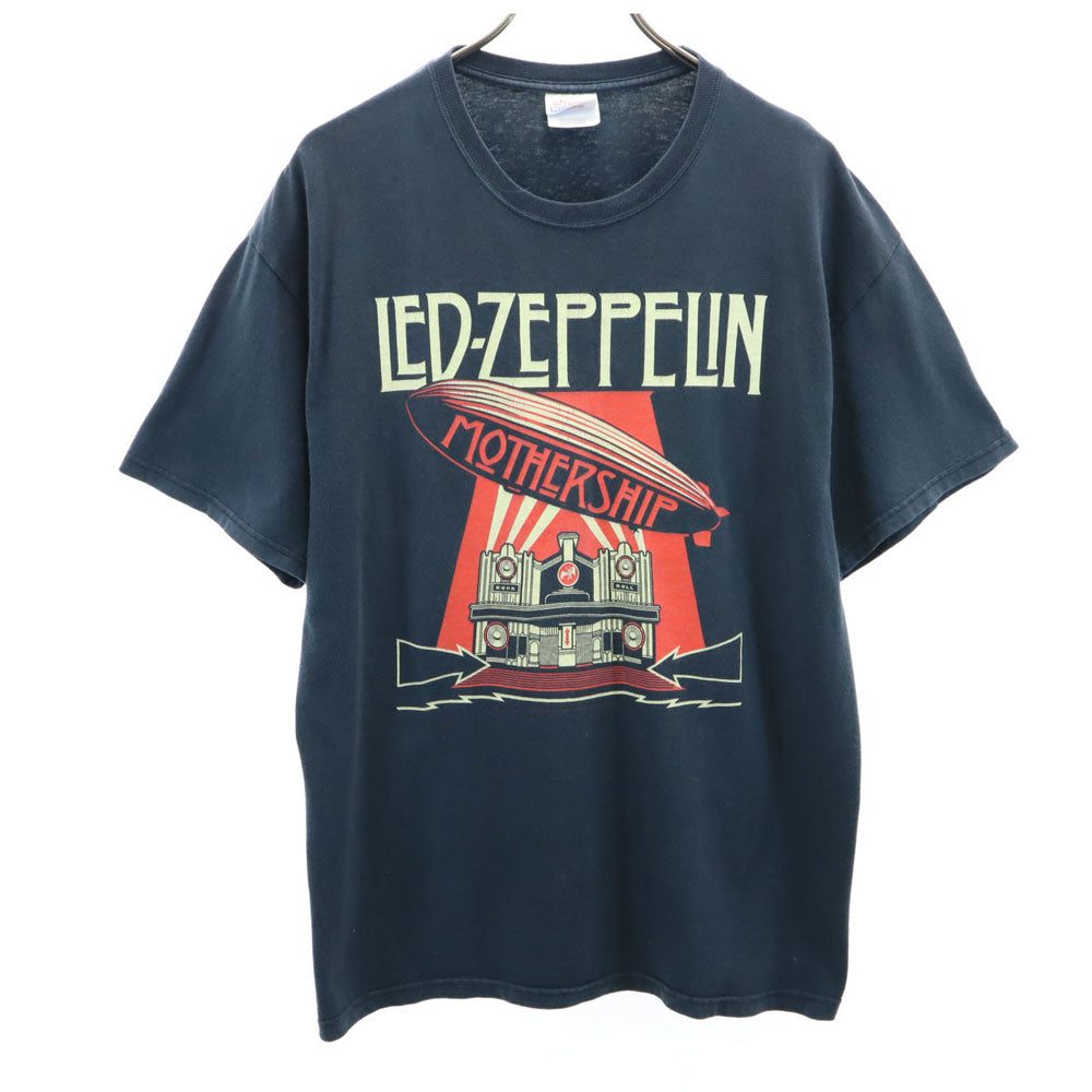 ヘインズ レッドツェッペリン マザーシップ プリント 半袖 Tシャツ L ネイビー Hanes HEAVYWEIGHT メンズ