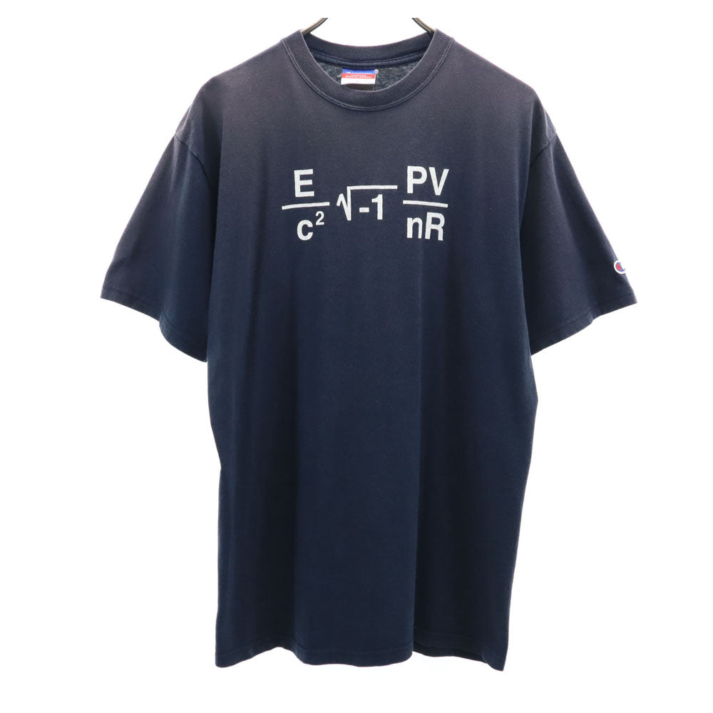 Champion チャンピオン プリント 半袖 Tシャツ L ネイビー メンズ