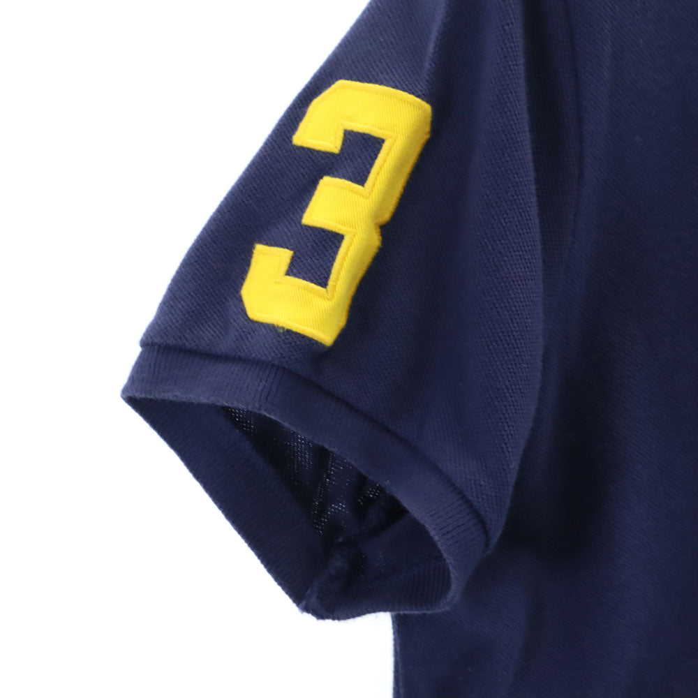 ラルフローレン インパクト21 ビックポニー 半袖 ポロシャツ L ネイビー系 RALPH LAUREN 鹿の子地 スキニーポロ レディース