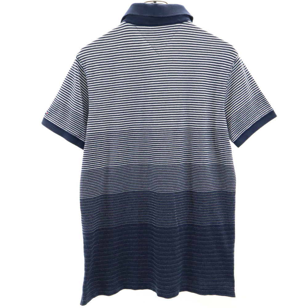 トミーヒルフィガー ボーダー柄 半袖 ポロシャツ XL ネイビー系 TOMMY HILFIGER メンズ