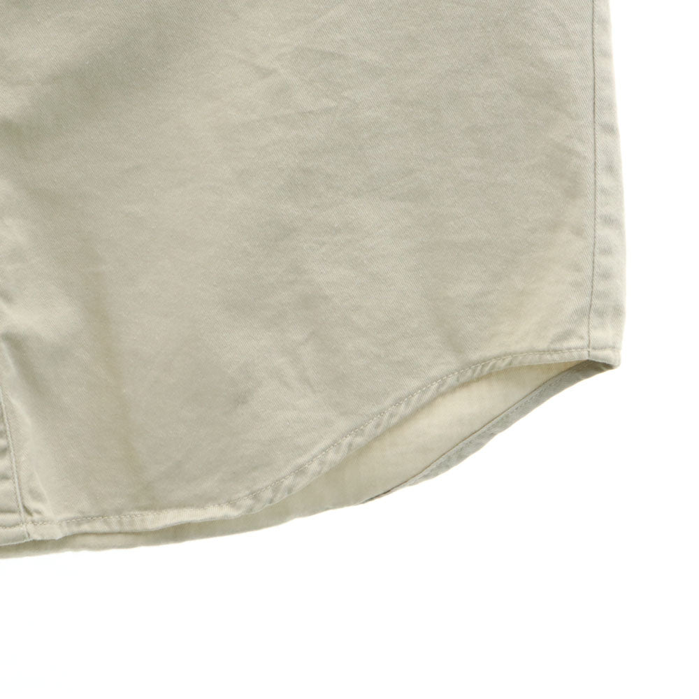 OLD オールド 80s 90s 長袖 コットンシャツ ベージュ 刺繍 メンズ