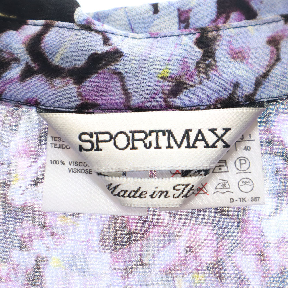 SPORTMAX スポーツマックス イタリア製 総柄 長袖 ハーフボタン シャツ 40 プルオーバー レディース