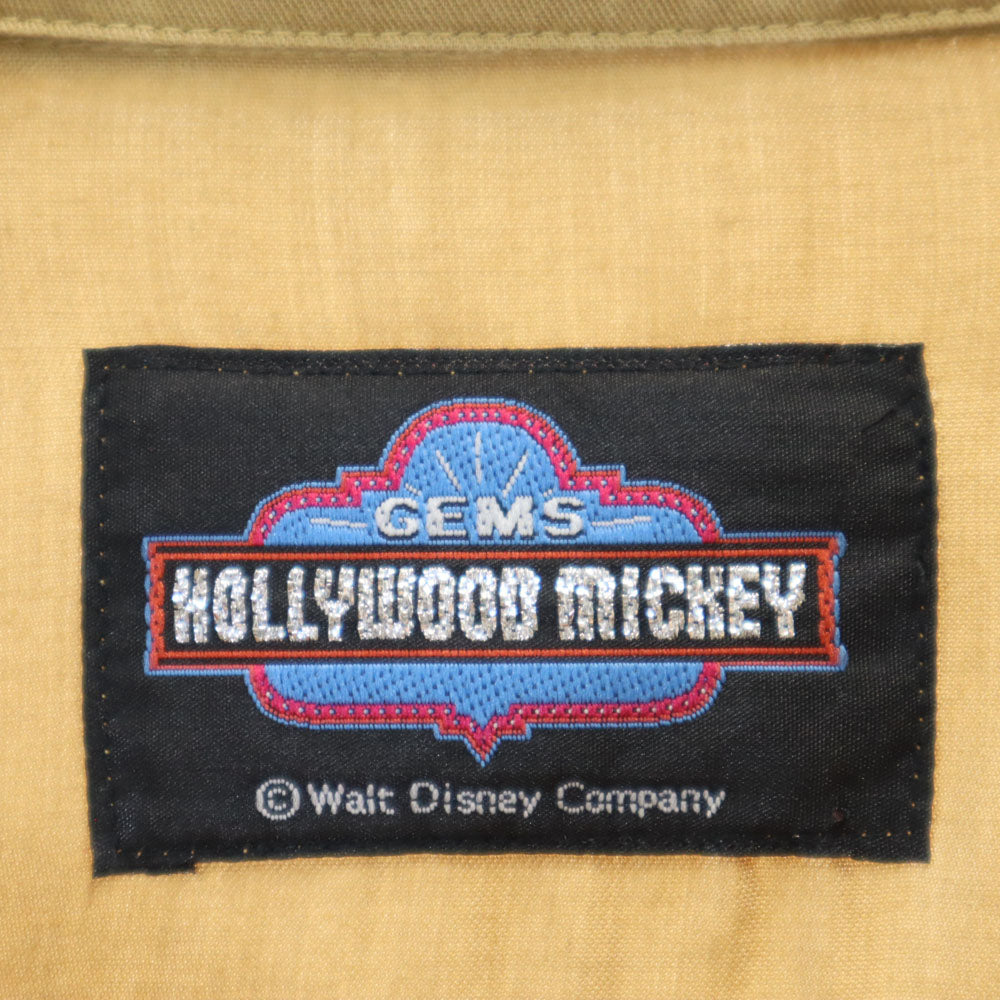 ハリウッドミッキー 90s 日本製 オールド ミニーマウス 長袖 シャツ ブラウン系 HOLLYWOODMICHEY 刺繍 レディース