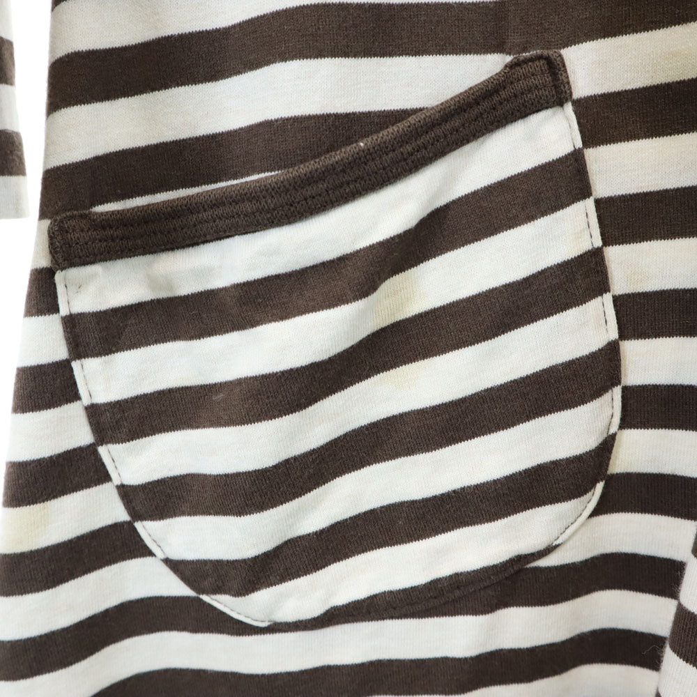 marimekko マリメッコ ボーダー柄 長袖 ワンピース 160 ブラウン系 キッズ