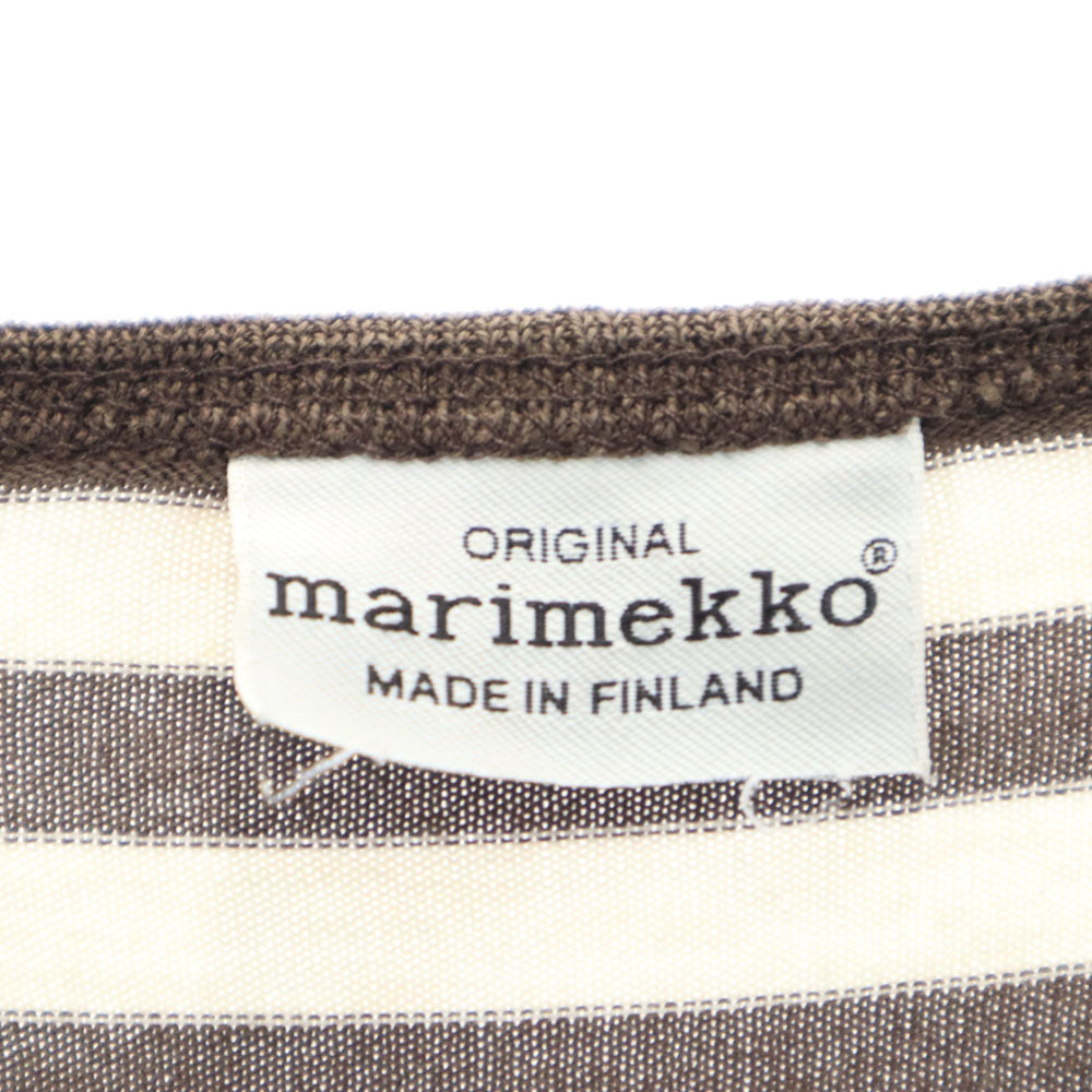 marimekko マリメッコ ボーダー柄 長袖 ワンピース 160 ブラウン系 キッズ