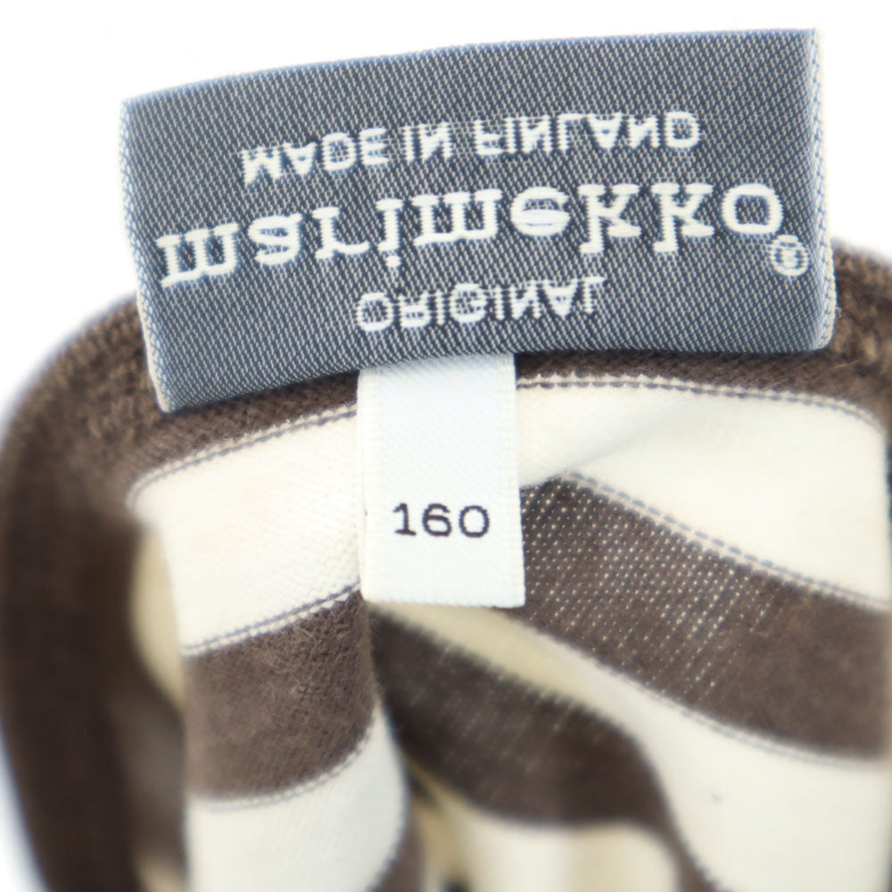 marimekko マリメッコ ボーダー柄 長袖 ワンピース 160 ブラウン系 キッズ