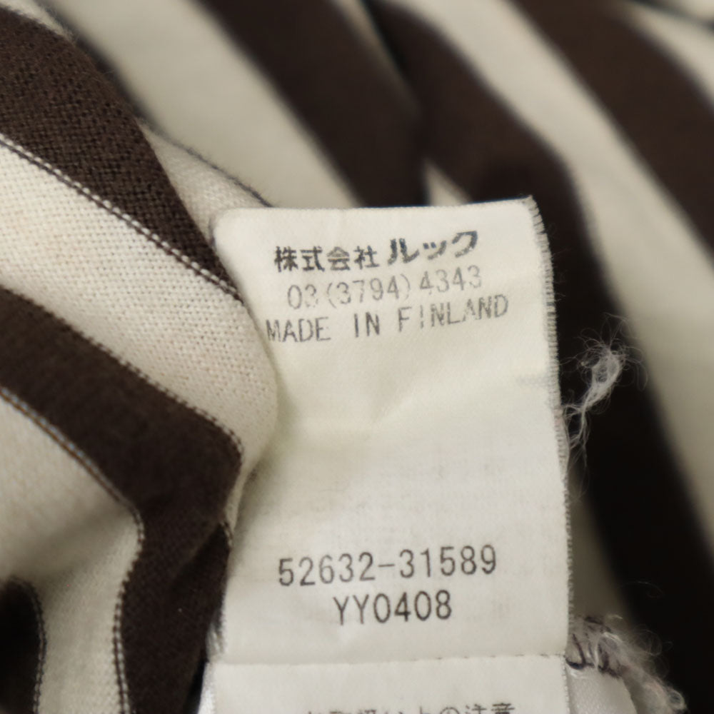marimekko マリメッコ ボーダー柄 長袖 ワンピース 160 ブラウン系 キッズ