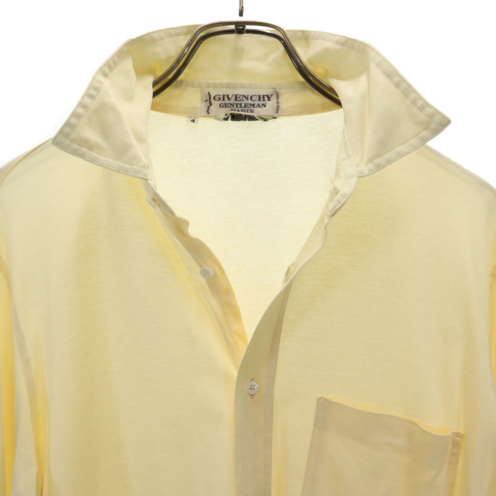 GIVENCHY ジバンシィ 80s イタリア製 ヴィンテージ 長袖 シャツ 4 イエロー GENTLEMAN PARIS メンズ