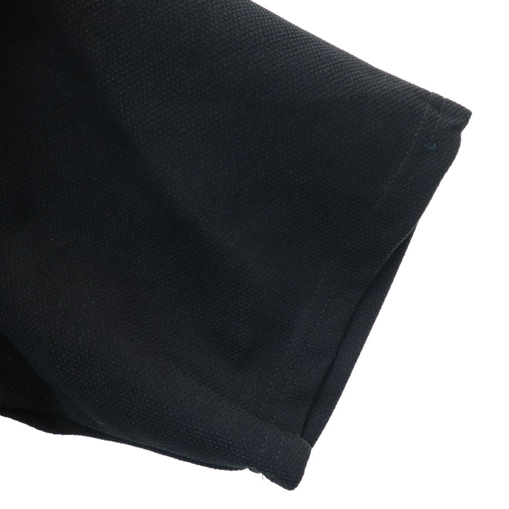 OLD オールド 90s USA製 AIR SHOTS 半袖 ハーフジップ ポロシャツ M ブラック×ホワイト バスケットボール メンズ